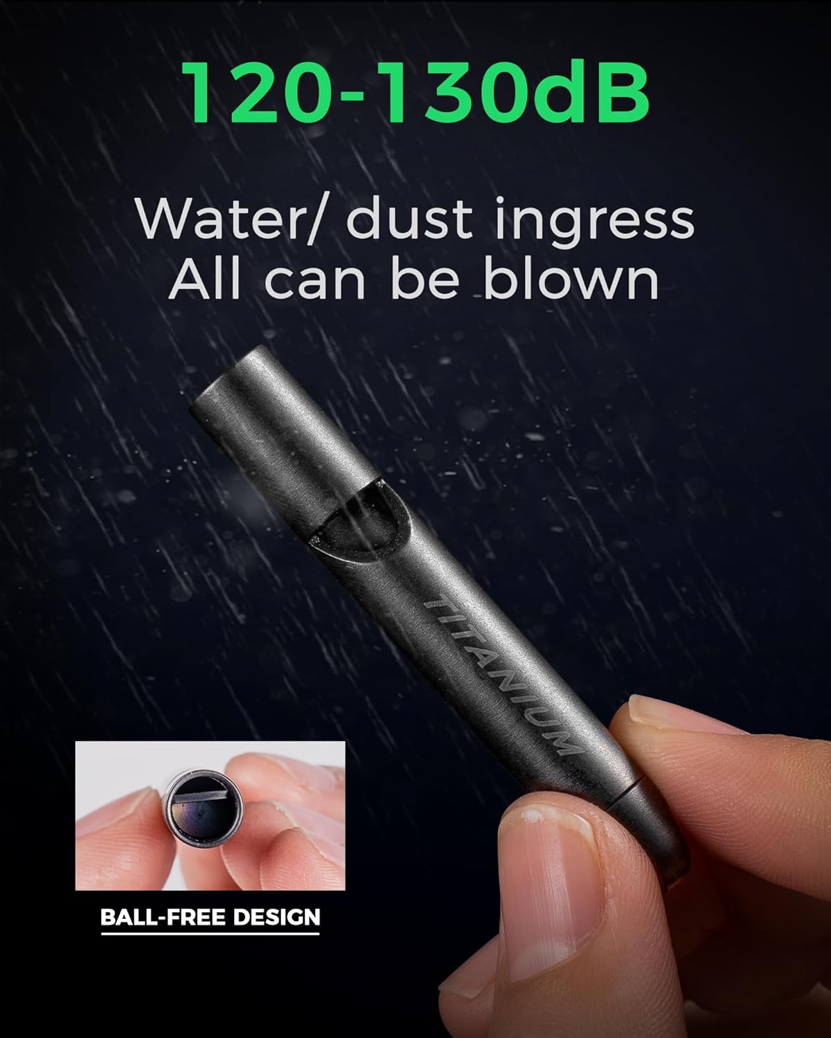 TISUR Titanium Emergency Whistle, Survival Safety Whistles for Coaches,Dog Training,Hiking, Life Saving-Loud up to 120db