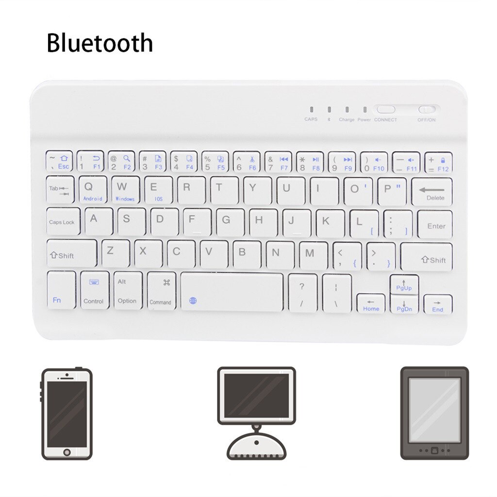 Slim Wireless Bluetooth Keyboard For Imac/ipad Android Phone Laptop Tablet Pc Bluetooth Keyboard With 1pc Charging Cable