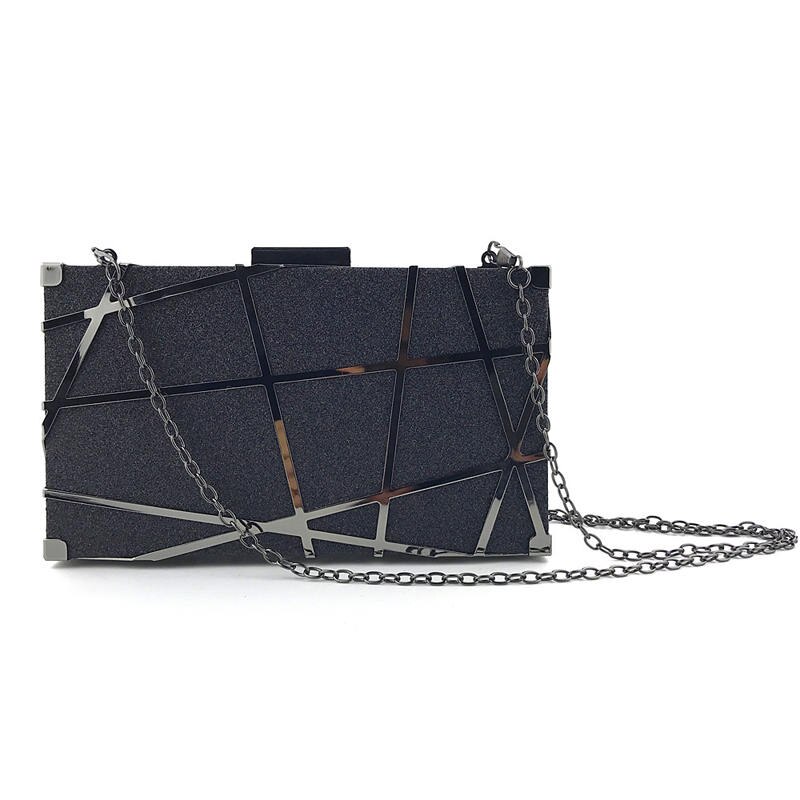 Lykanefu dames avondtassen doos bruiloft feest bruidstas dames clutch handtas kleine ketting schoudertassen clutches: Zwart
