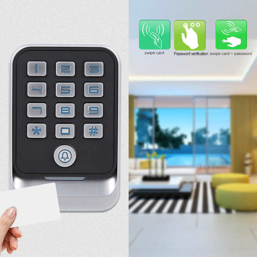 13.56MHz RFID Access Controller Password Card Reader Unlock Wiegand26/34 IP67 Waterproof Backlit Keyboard Access Controller