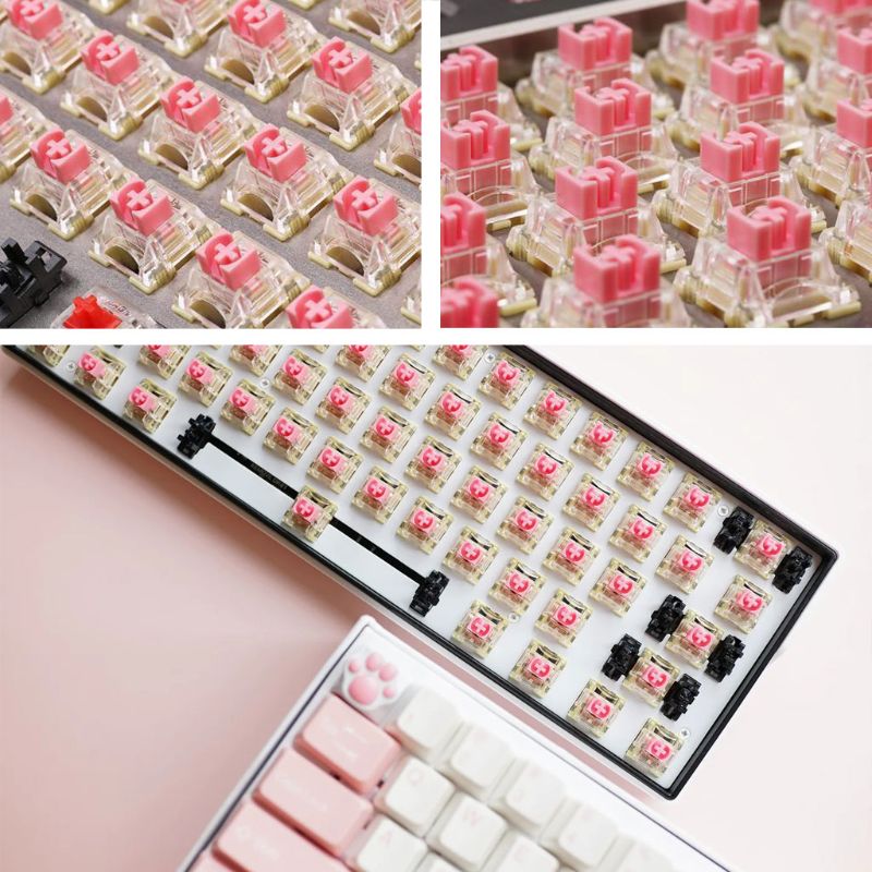 5pcs/pack TTC Pink Mechanical keyboard Switch Pink Gold Contact Switch 3pin 100 Million Lives For Cherry Gateron MX Switch