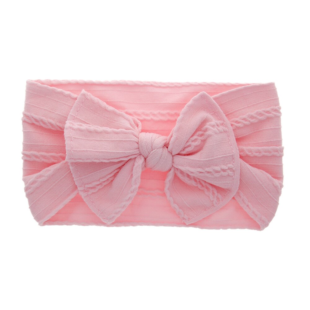 Baby Großen Bogen Weichen Stirnbänder Blume Drucken Nylon Turban Haarband Hase Bogen Headwrap Nette Baby Mädchen Kopf wickeln Zubehör: Rosa