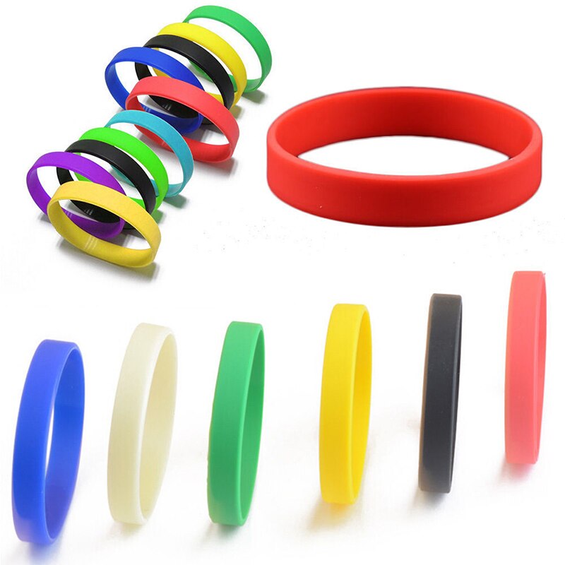12 Kleuren 1Pc Vrouwen Mannen Silicone Rubber Armband Flexibele Wrist Band Manchet Armband Sport Jogger Running Casual Bangle