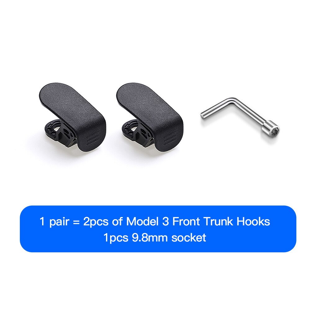 Yz 2 Stuks Voor Tesla Model 3 Front Kofferbak Tas Haken Voor Tesla Model3 Frunk Haken Clip Tas Cargo Haak voor Tesla Model 3 Accessoires: Default Title