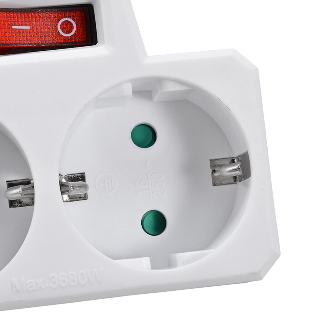 German Style Power Extension 1 to 2 Way Double Socket Conversion Socket with Outlet Switch Plug Power Adapter