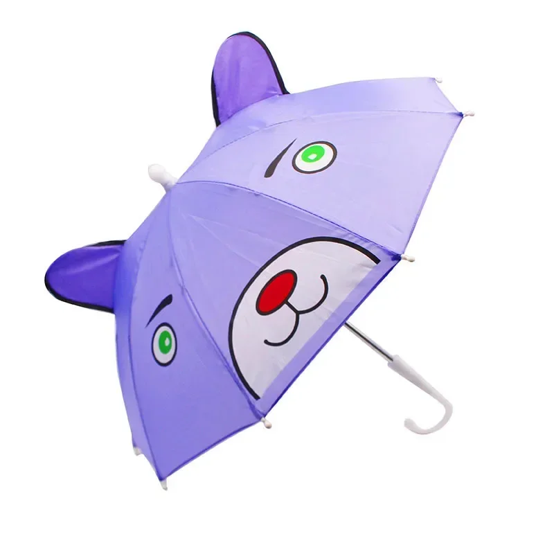 Mini Tier Regenschirm Kinder Foto Requisiten Kleine Gerade Regenschirm Tragbare Wasserdichte Kinder Cartoon Lange Griff Sicherheit Regenschirm: Blau