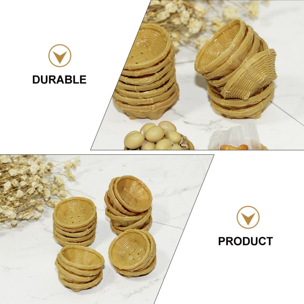 1Pc Children Resin Basket Simulation Mini Basket Home Desktop Adornment