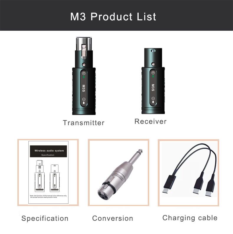wireless microphone xlr adapter transmitter receiver plug-on mic 2.4GHz for Dynamic Microphone Audio Mixer PA System: Default Title
