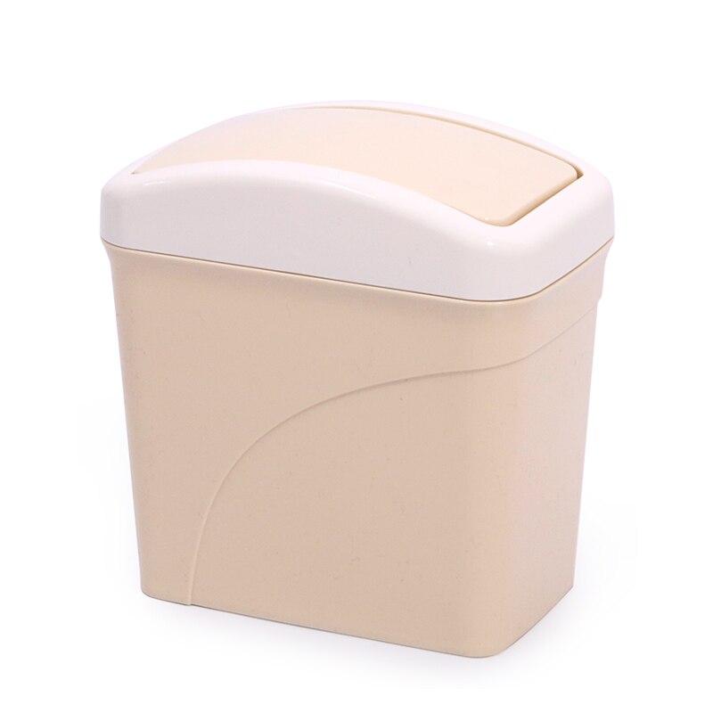 Rolling Cover Type Kleine Prullenbak Recycling Afval Bin Vuilnis Papiermand Badkamer Prullenbak Vuilnis Container Bakken: Khaki-Rectangular