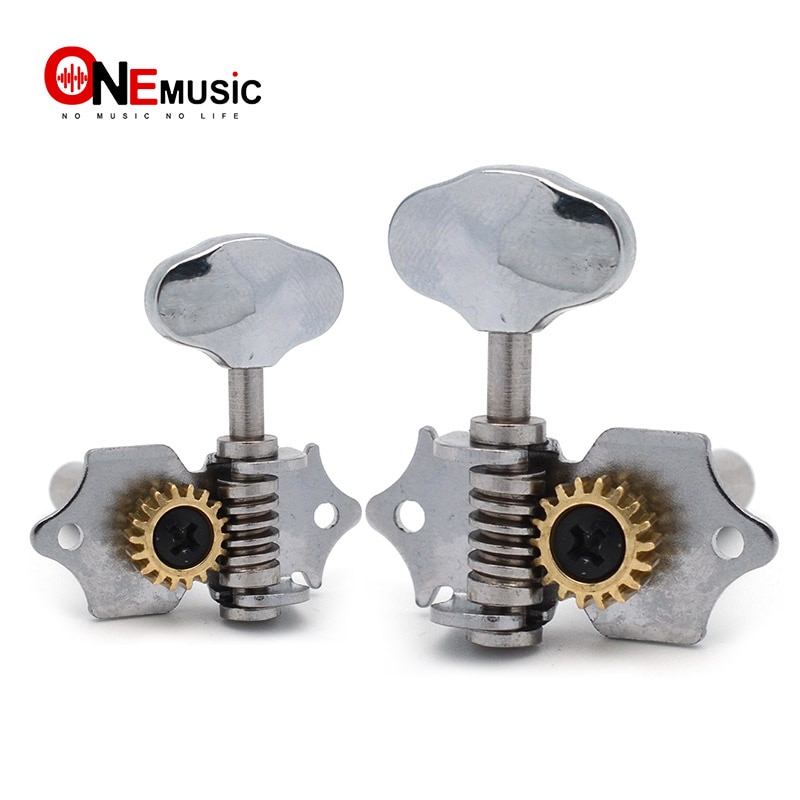 18:1 Open Gear UK Guitar Locking String Tuners Tuning Pegs Machine Head Middle Hole for Classical Guitar Ukulele Chrome