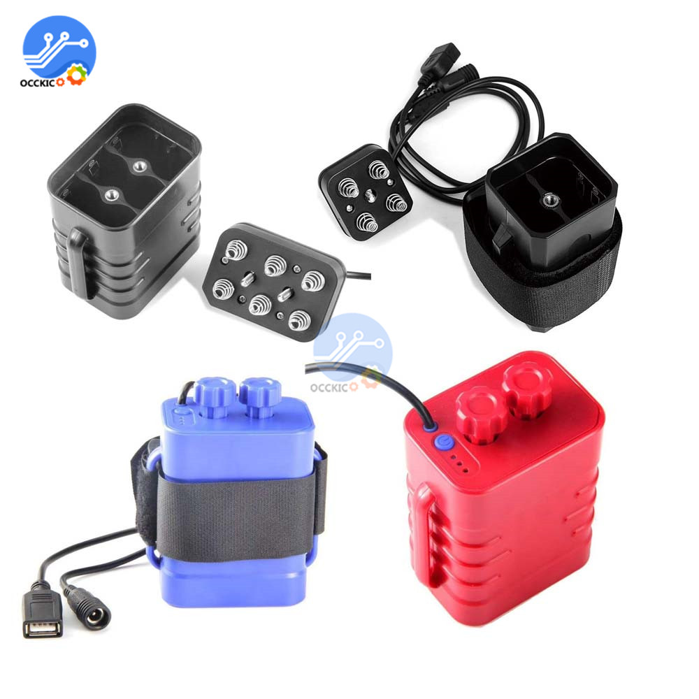 4/6x18650 Lithium Battery Pack Charger Box LED Indicator Waterproof Safety Cycling Battery Case Holder for Bike Light Headlamp
