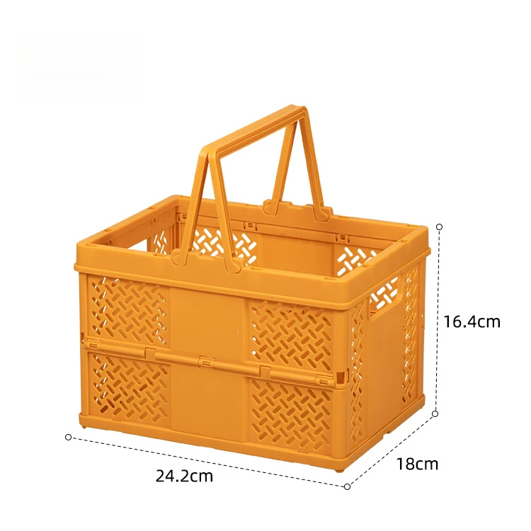 Desktop Portable Folding Storage Basket Organizer Mini Makeup Storage Box Multifunctional Snack Supermarket Shopping Basket: MULTI