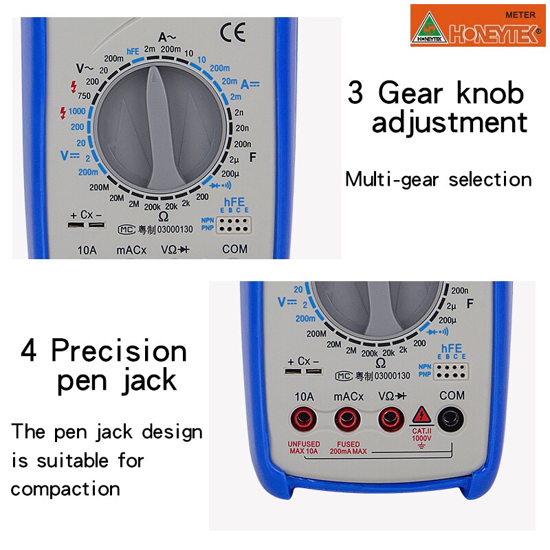 Digital Multimeter LCR Meter Capacitor Tester Voltage Indicator Transistor Tester Feelers For Multimeter With Probe
