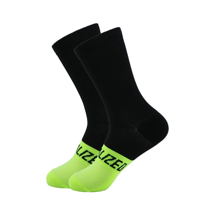 Women Men Cycling Sport Socks Breathable Spring Summer Riding Climbing Hiking Socks Stocking: Yellow