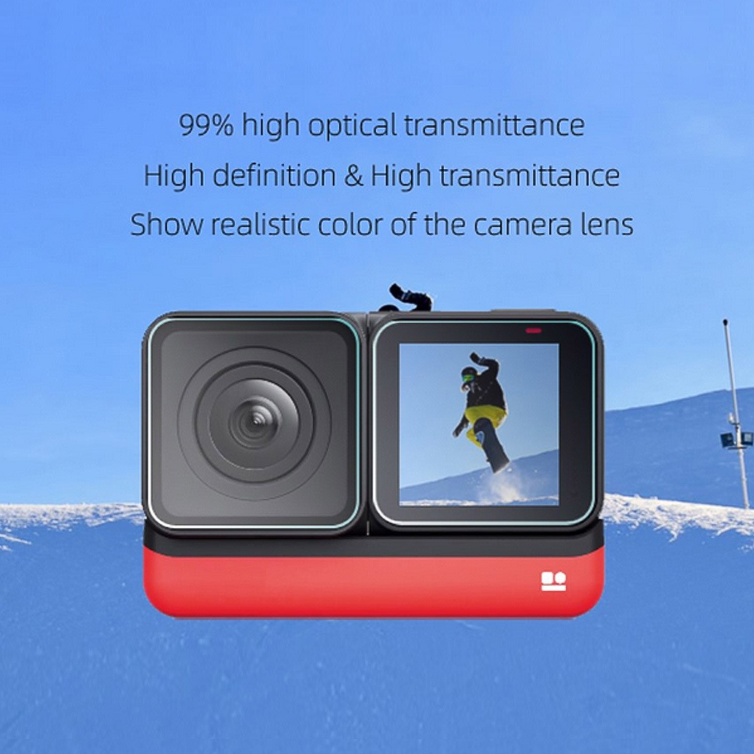 3 Set Anti-Scratch Screen Film Membrane + 4K Lens Tempered Glass Film Protector for Insta 360 ONE R Panorama Camera Accessories