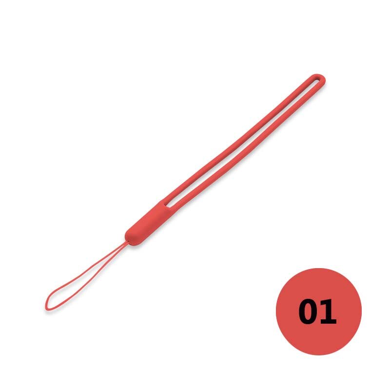 Smycz silikonowa do telefonu iPhone Xiaomi Huawai vivo telefon paski na nadgarstek brelok pasek na aparat ID karty siłownia USB wiszące liny: 01 RED