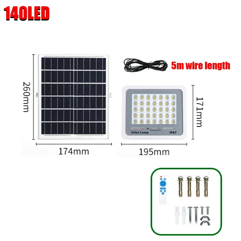 Outdoor Schijnwerper Solar Lamp 96/140/216 LED Afstandsbediening Binnenplaats Verlichting Straatlantaarn Waterdicht IP67 Tuin Huishouden: Moon Blue