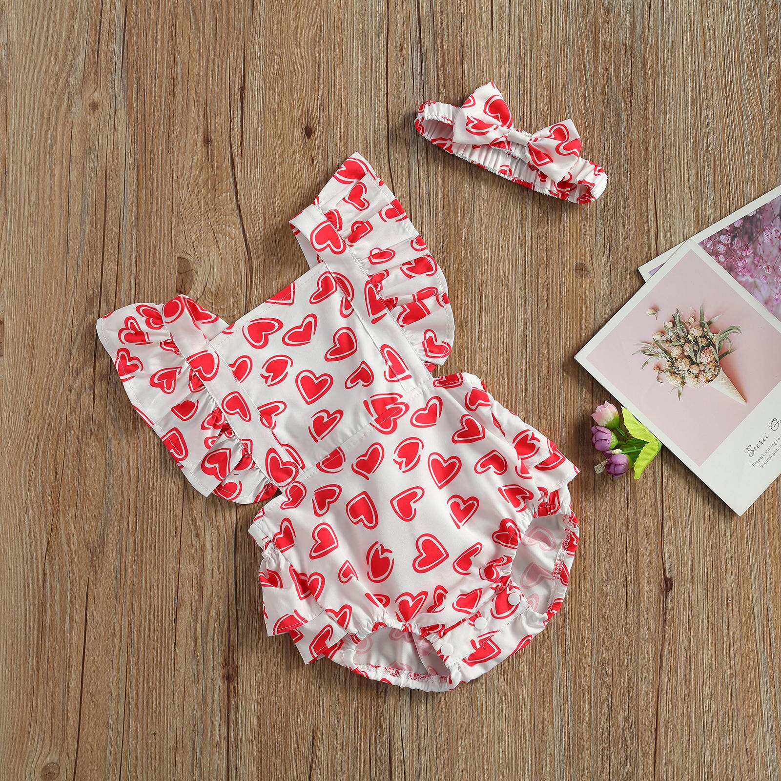 Focusnm dia dos namorados bebê infantil meninas meninos bodysuits uma peça amor coração impressão linda macacões