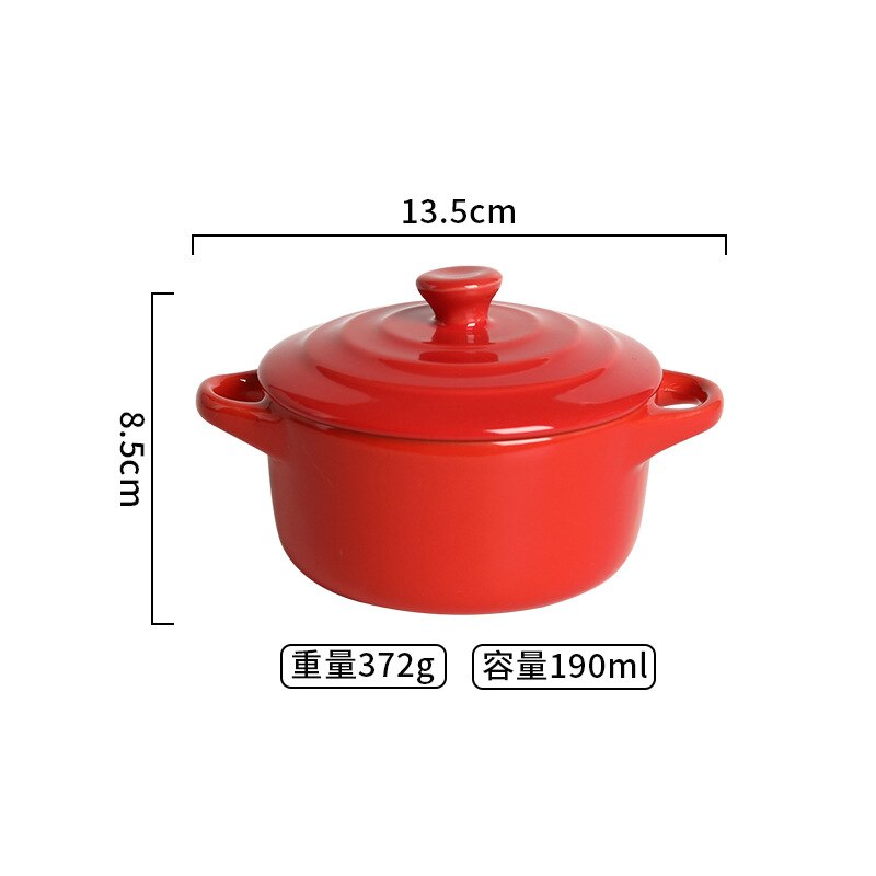 Waterproof Stew Pot Ceramic Soup Pot with Lid Binaural Stew Pot Household Children's Bird's Nest Steamed Egg Special Stew Bowl: Red