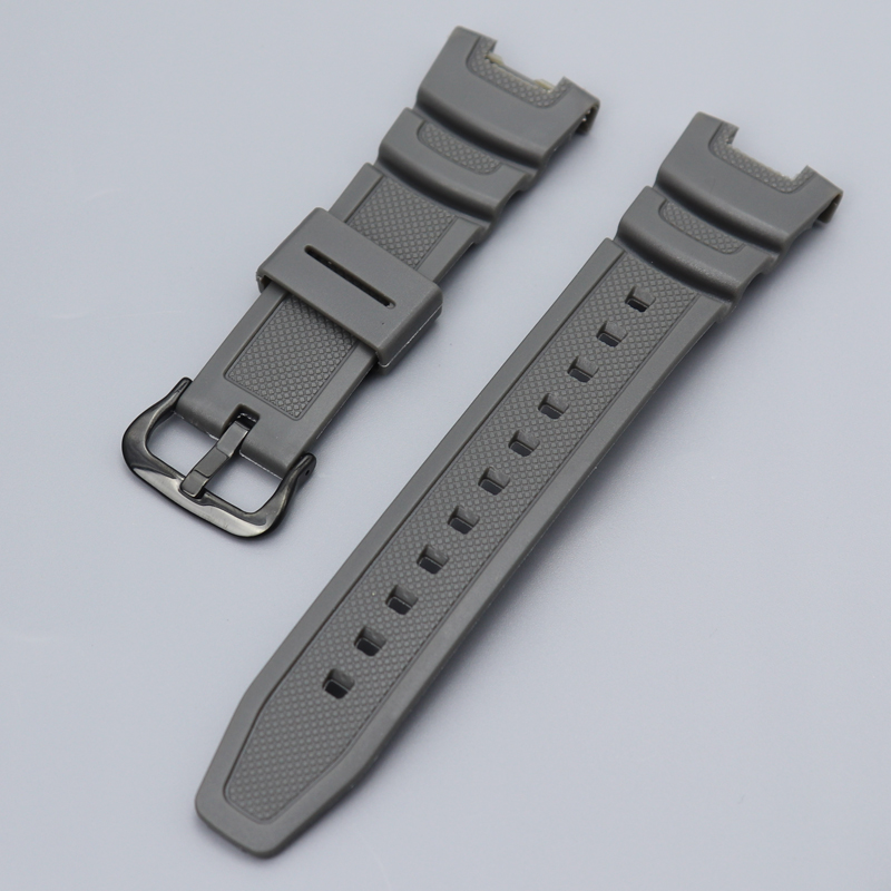 Für Casio SGW100 Harz Armbinde Geeignet SGW-100 Männer Gummi Wasserdichte Sport Gurt Ersatz Armbinde Uhr Zubehör: Silber gelb