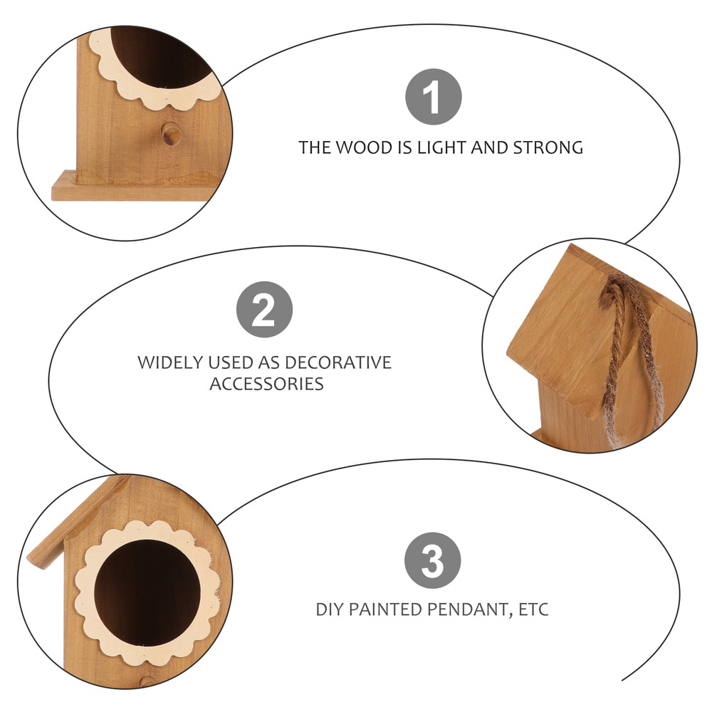 Decorative Bird House Wooden Hanging Bird Nest Bird Feeder Birdhouse