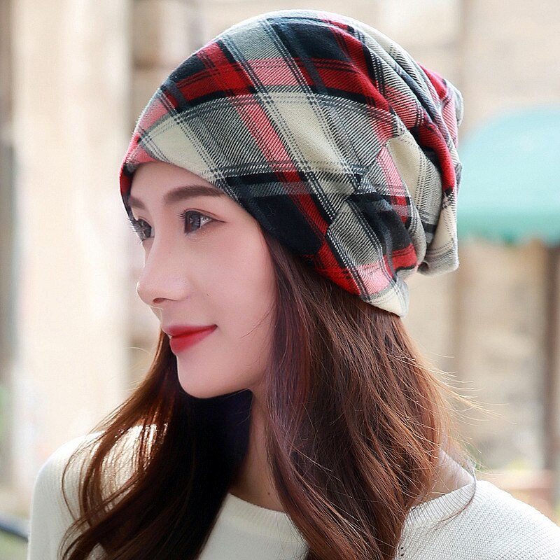 Longguard Polyester chapeau adulte décontracté flocon de neige bonnets femmes printemps automne femme casquette écharpe: red S1