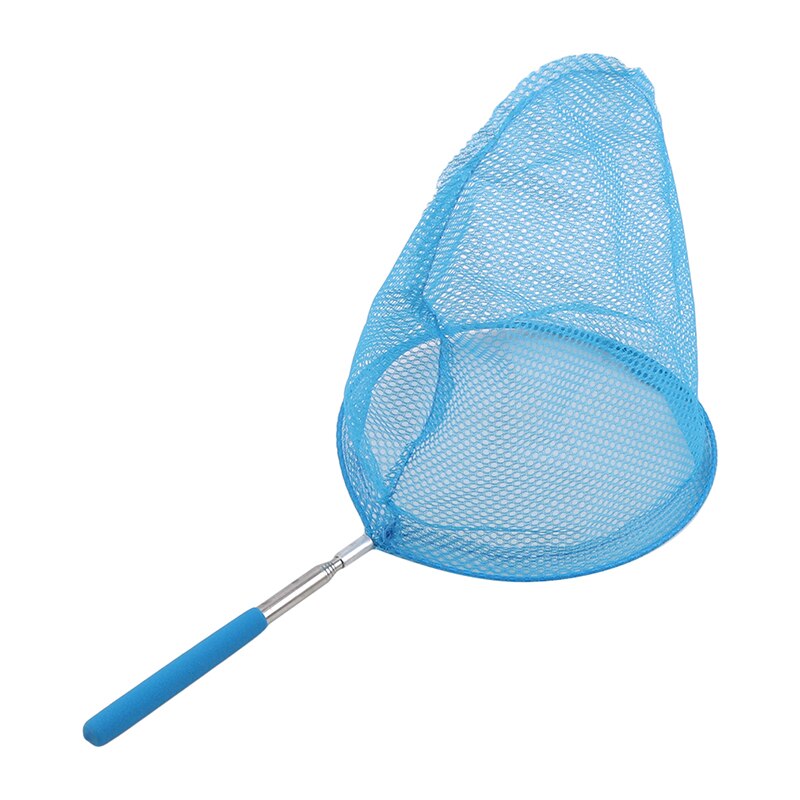 7 Colors Children Fishing Net Rainbow Beach Retractable Kids Butterfly Net Insect Catching Small Fish Net: Blue