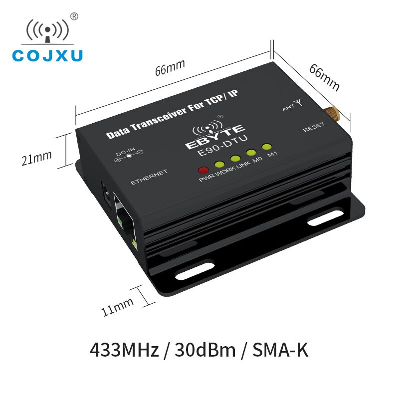 433mhz ethernet modbus 1w iot tcxo cojxu E90-DTU-433C30E de longa distância plc transmissão dados sem fio transceptor ethernet modem