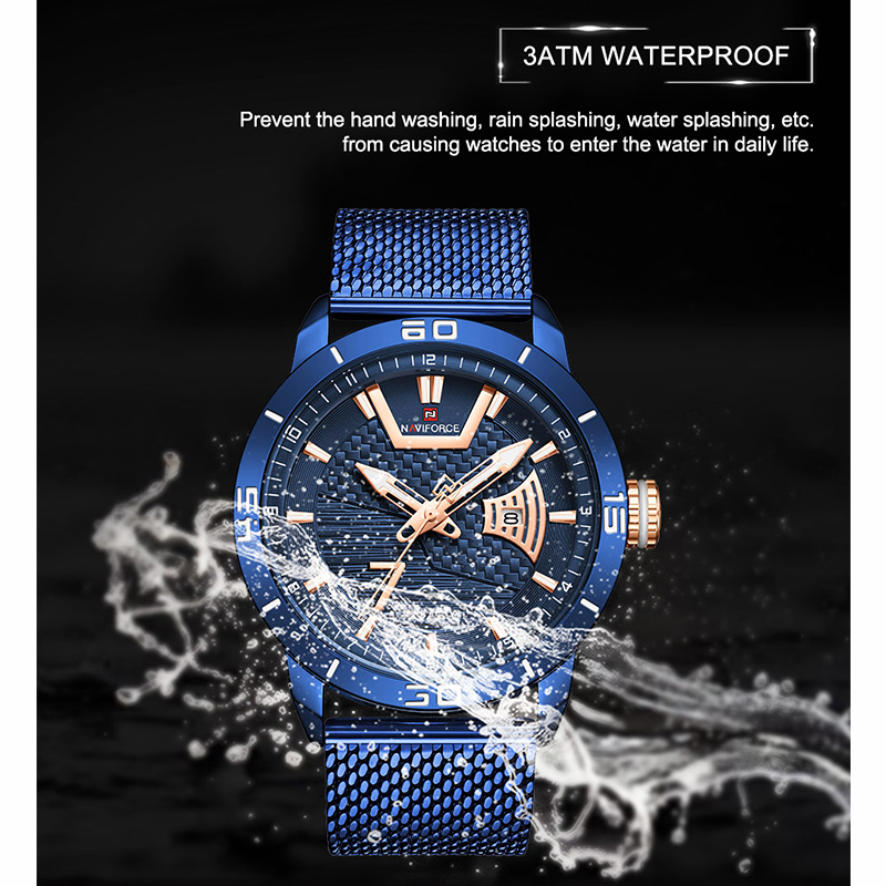 Top Brand Naviforce Business Heren Horloges Roestvrij Stalen Band Horloges Waterdicht Mannen Klok Relogio Masculino