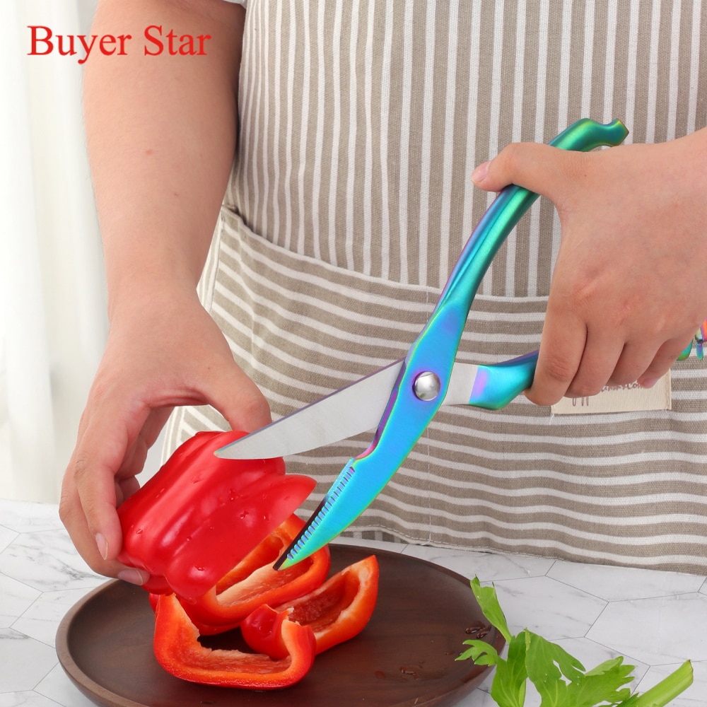 9.8 ''in Acciaio Inox Forbici Da Cucina Potente Osso di Pollo Forbici Cutter Cuoco Cesoie Pesce Anatra Taglio Chef Forbici Coltello Strumento