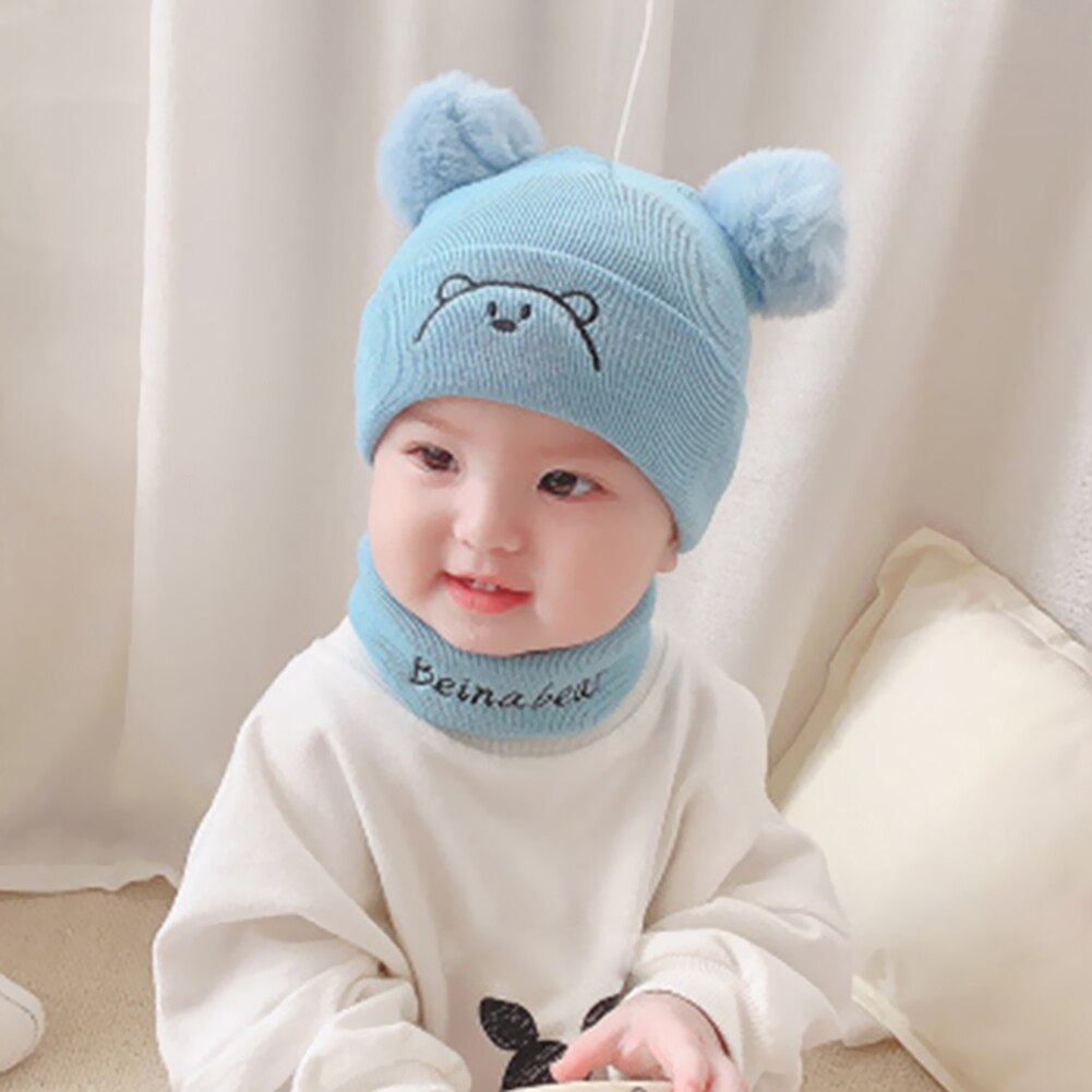Cartoon Fleece Knitted Cute Beanies Cap Soft Cold Resistance Leisure Lovely Thicken Knitted Hat Baby Winter Accessories