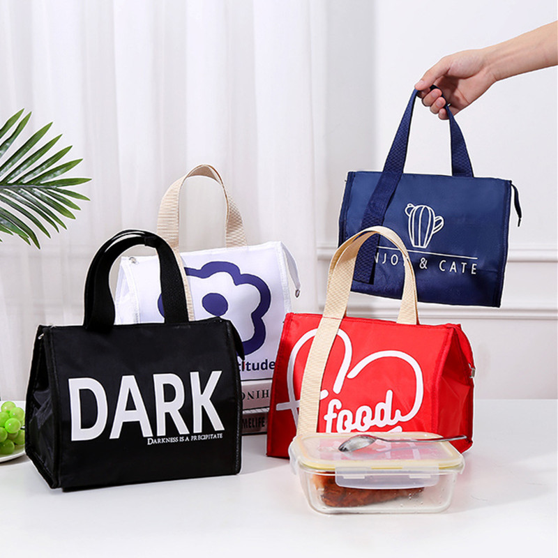 Cute Portable Women's Thermal Lunch Bags for Office Picnic Insulation Food Storage Container Bento Boxes Cooler Bag Pouch