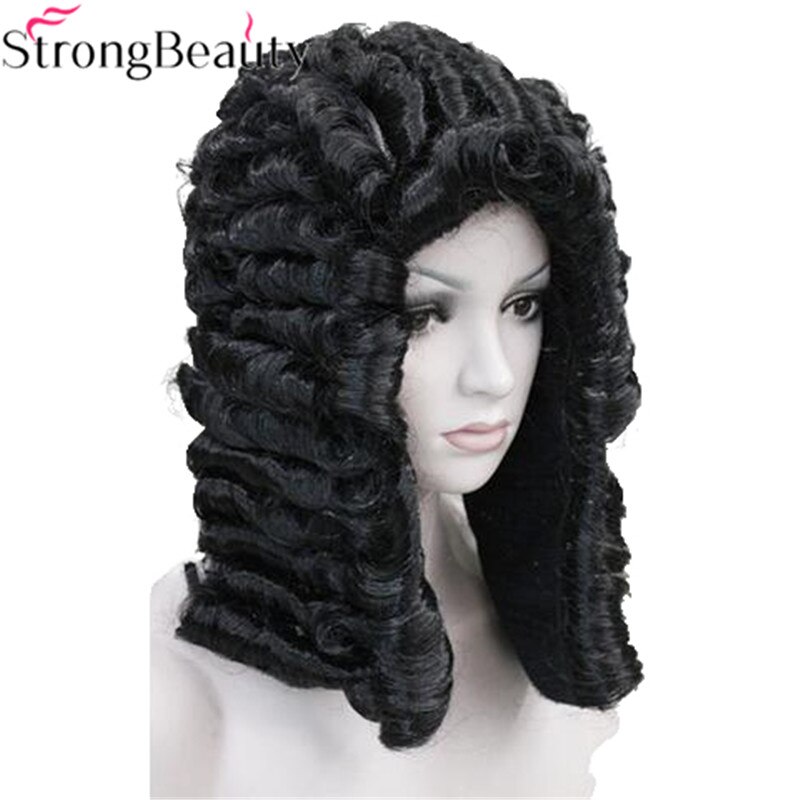 StrongBeauty Synthetic Judge Wig Nobleman Curly Hair Historical Blonde Gray Black Wigs: P103