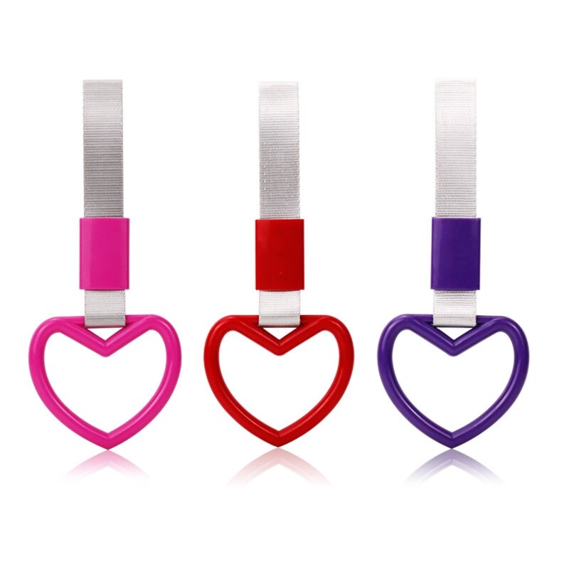 Ring handtag rem charm rund hjärta ring tunnelbana buss handtag rem charm drift leksak 1 st: Vit 1