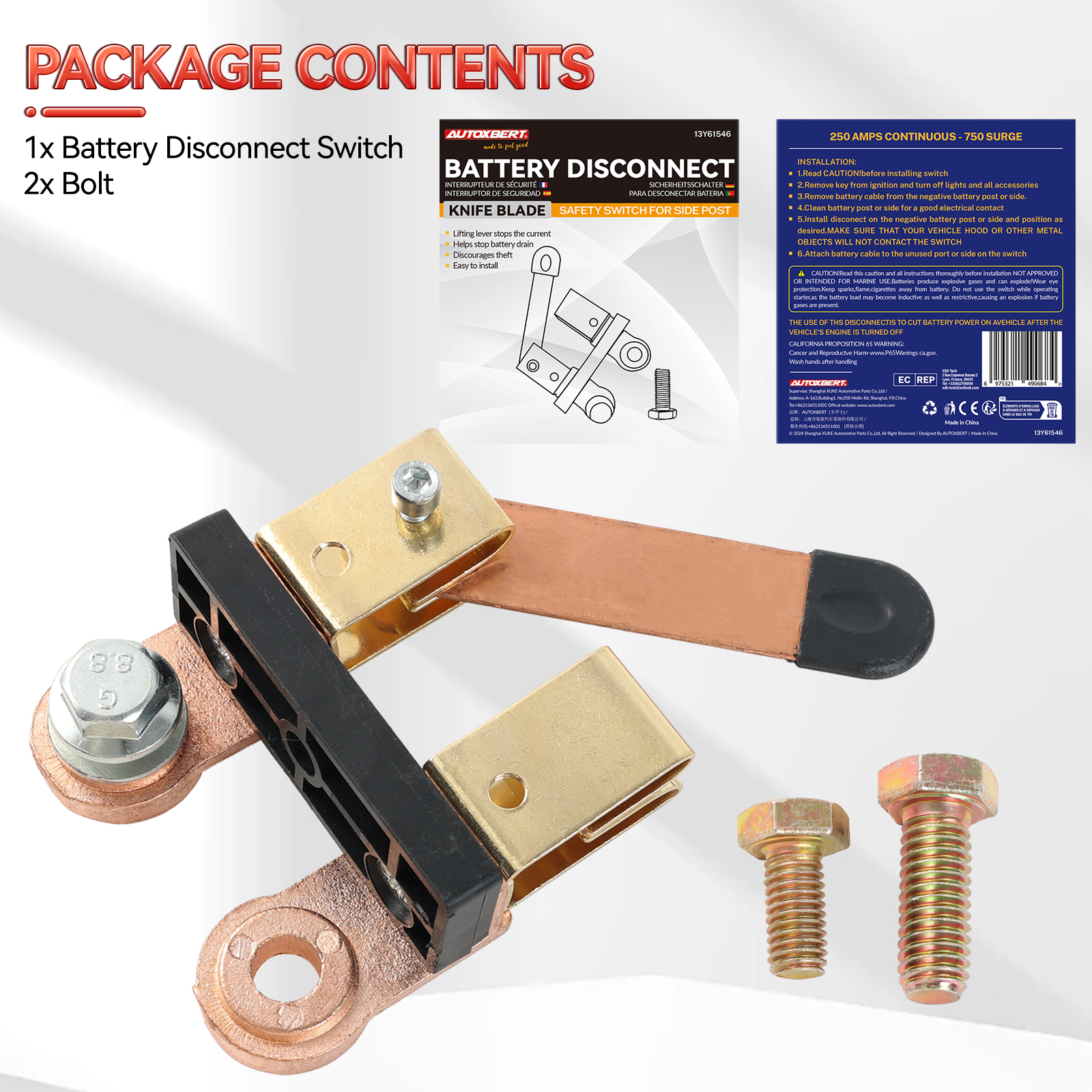 Auto Batterij Side Post Zware Afgesneden Uitschakeling Schakelaar 12V 750A Top Post Top Terminal Batterij Disconnect Mes schakelaar