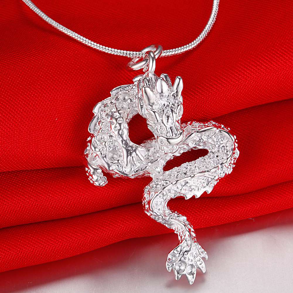 Dragon Driver silverysilver plated Necklace Silver Pendant Jewelry /PRHRQDMZ KFXBOBON