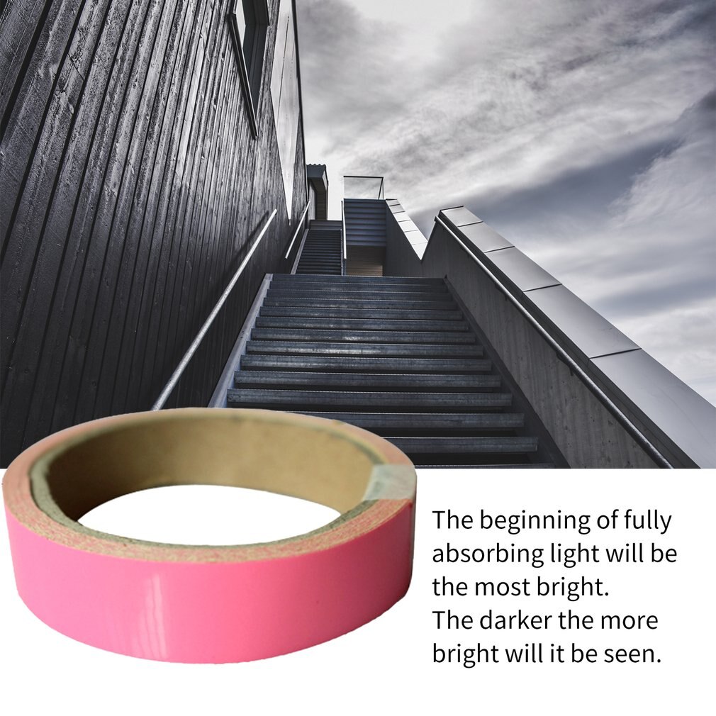 Reflective Glow Tape Self-adhesive Sticker Removable Luminous Tape Fluorescent Glowing Dark Striking Warning Tape