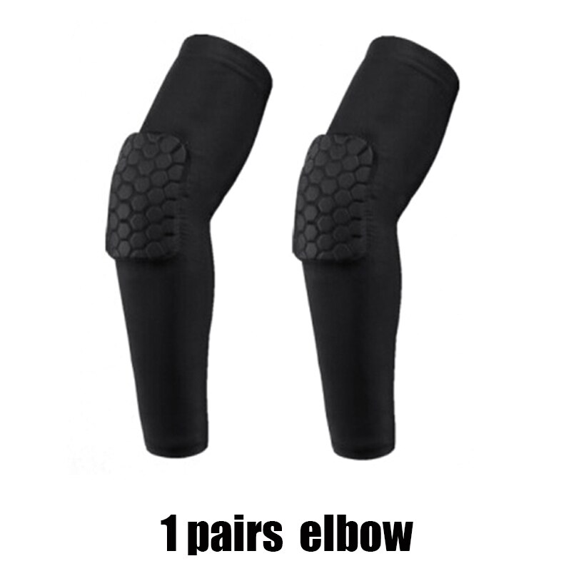 Mannen Sport Kneepad Elleboog Shock Guard Compressie Padded Shorts Shirt Vest Set Voetbal Basketbal Beschermende Gear Borst Rib Guards: M / Elbow