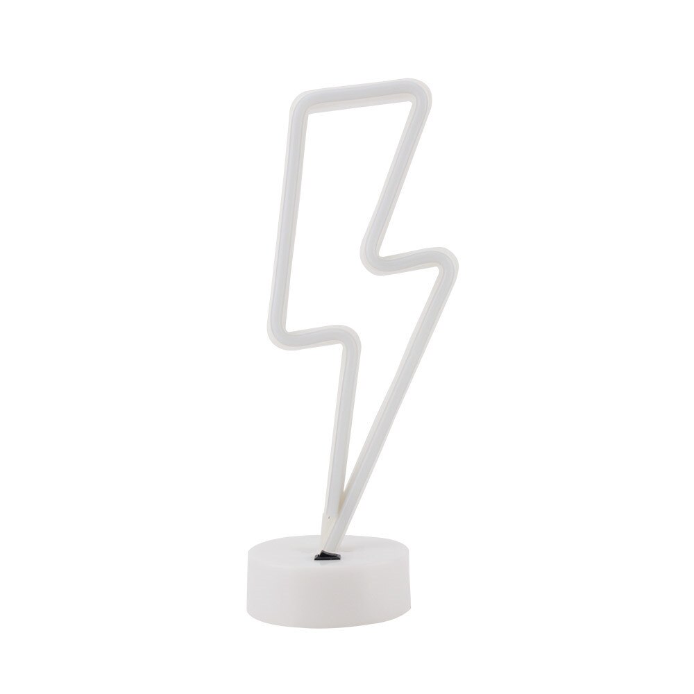 Letreros de neón con forma de rayo LED, lámparas de noche para mesa, sala de estar Decoración Para, alimentadas por batería/USB