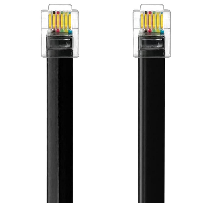 Cable de datos RJ11 RJ12 6P6C, cable de datos Modular macho a macho cableado inverso recto Pinout teléfono auricular Cable de extensión de voz