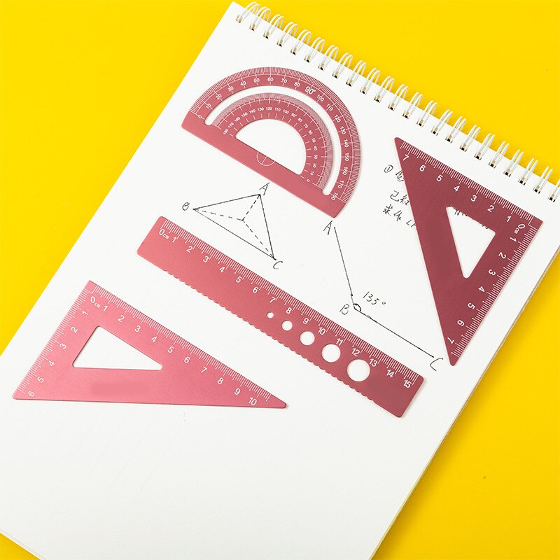 Aluminum Alloy Set Ruler Multi-function Ruler Learning Stationery Ruler Triangle Aluminum Alloy Material Multi-specification