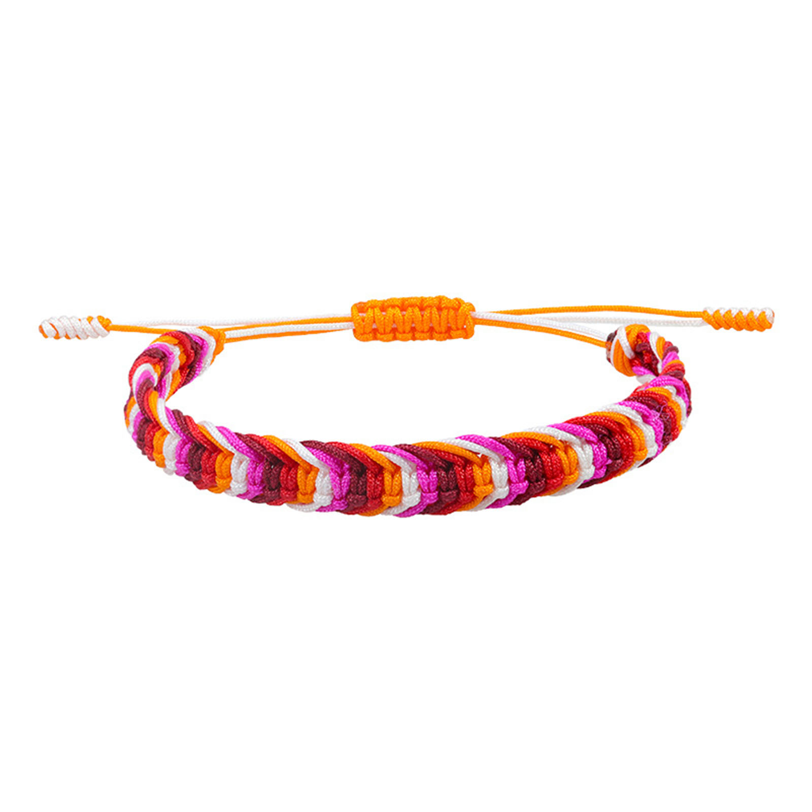 Pulseras de amistad trenzadas con hilo ondulado bohemio de poliéster, tejido étnico Multicolor texturizado ajustable de 15cm-27cm de largo, 1 ud.: Color amarillo dorado claro