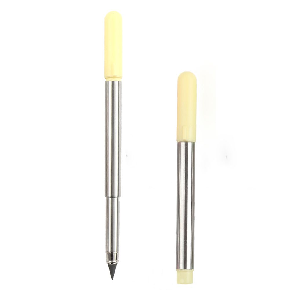 Inkless Pencil Retractable Metal Pen Writing Pencil Signature Pen Students Stationery Office School Supplies: Yellow