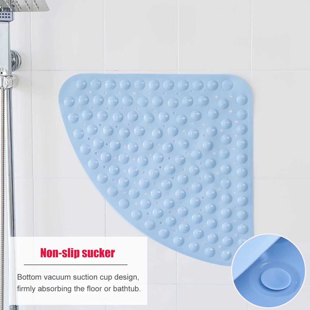 High Quantity Anti Slip Mat For Shower Hotel Toilet Fan-Shaped Antiskid Mat Triangle Bath Mat Drain Kitchen Bathroom Accessories
