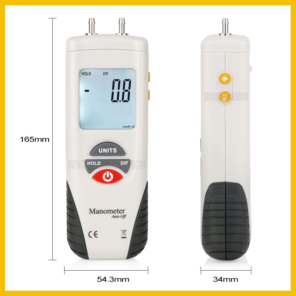 RZ Digital Manometer luftdruck Meter Tragbare Manometer Bausatz 55H2O zu + 55H2O Daten Halten medidor presion HT-1890