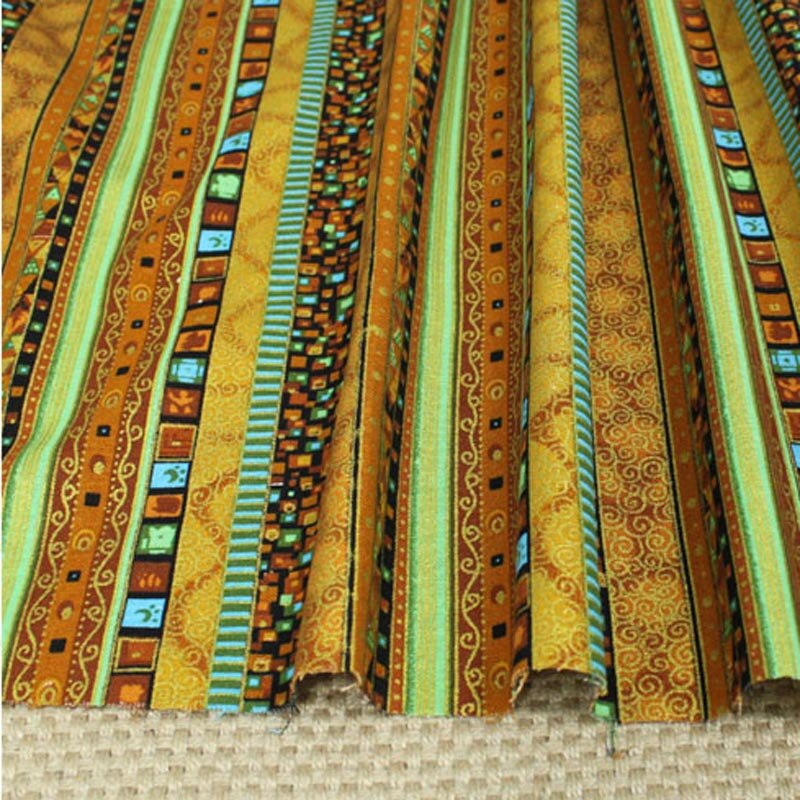 Baumwolle/leinen textil ethnische stoff Mischungen Volk-stil vergoldeten für DIY handwerk vorhang tischdecke kissen näHenne handarbeit dekoration: Gelb / 250X145CM
