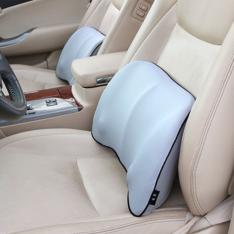 Cuscino del Sedile auto universale lombare supportt Da Viaggio Gomma Piuma di Memoria Cuscino di Massaggio Sedia Da Ufficio Cuscino di Supporto Lombare auto Accessori: leggero grigio-1pezzi