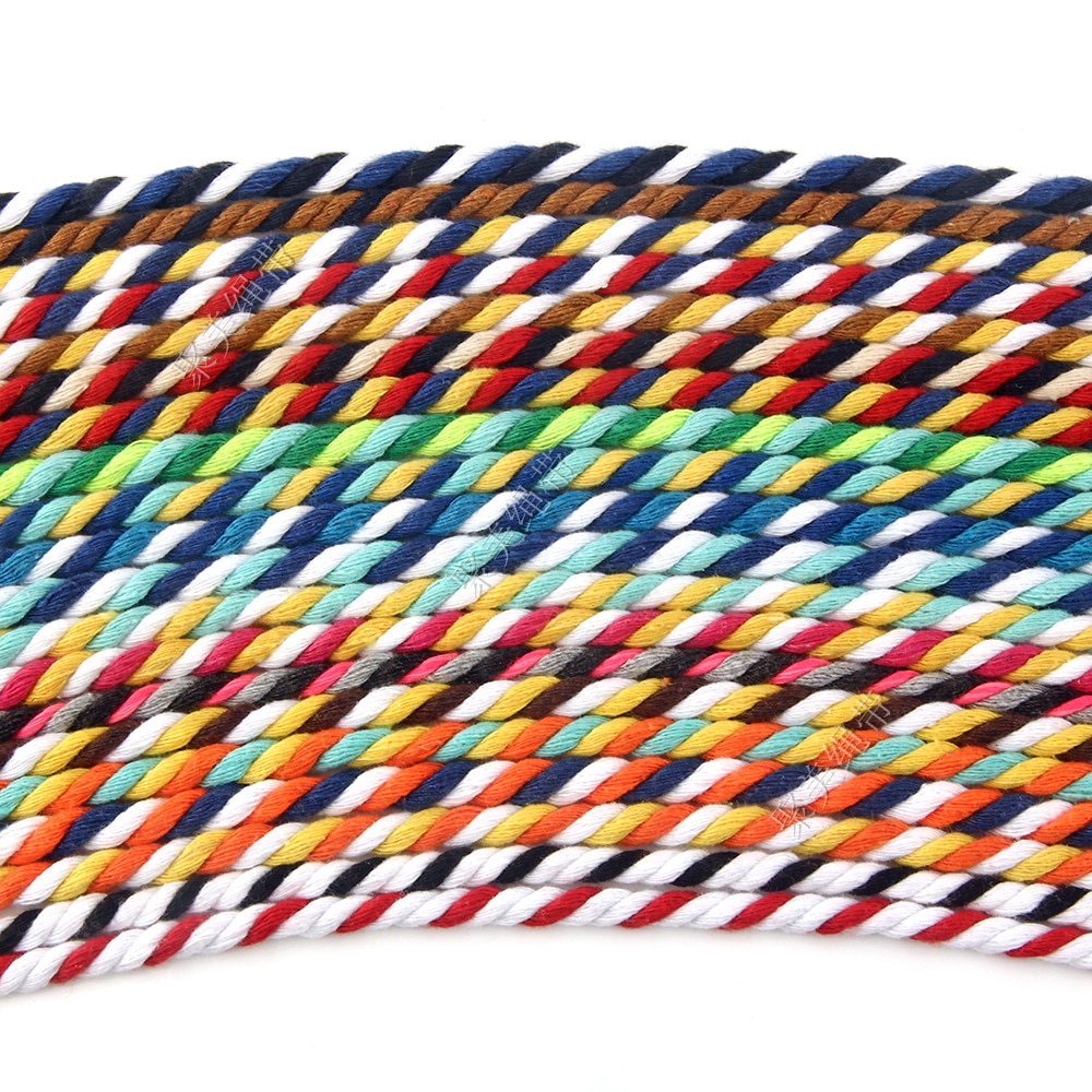 5 metriä 6mm puuvilla köysi koristeellinen kierretty naru köysi käsintehty koristeluun tee itse kaulanauha ficelles couleurs lankajohto