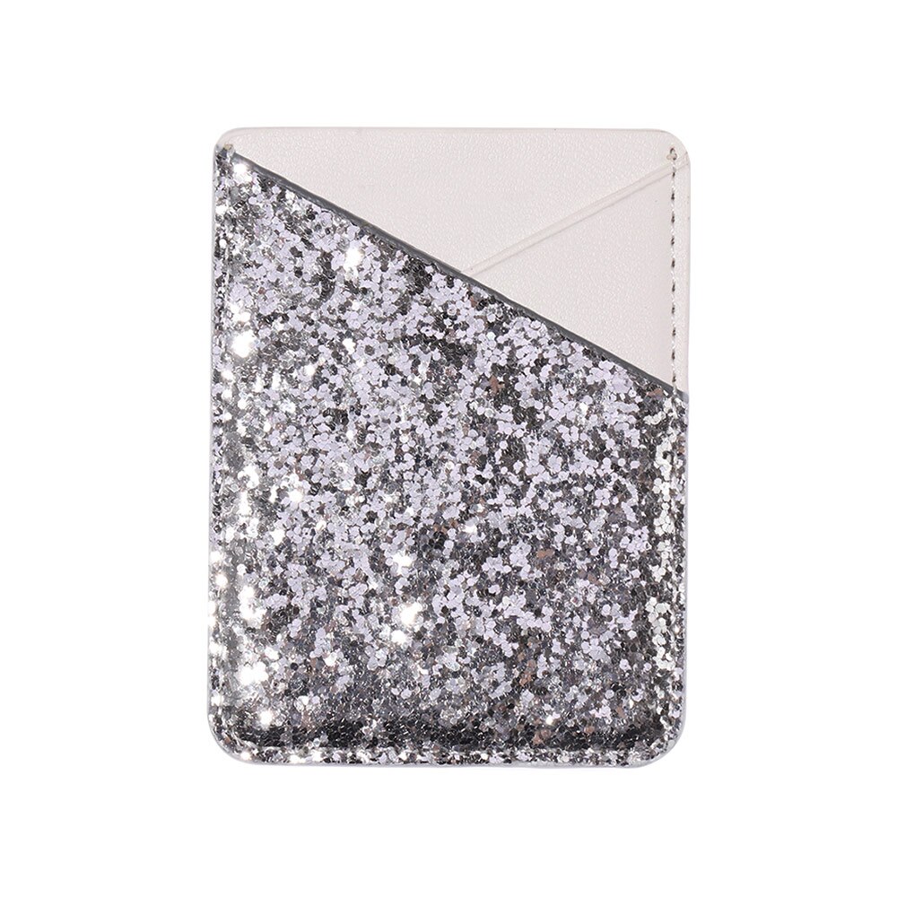 Bling Stick-on Cellphone Pocket Credit Card Holder Wallet Sticker Self-Adhesive Pouch Case Sticker ID Bus Card Cover: 07