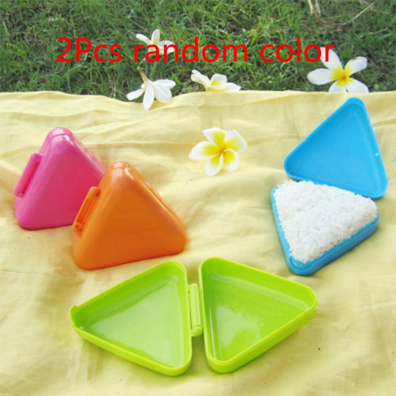 2Pcs Triangle Sushi Mold Plastic Onigiri Rice Ball Bento Press Maker Japan Home Kitchen Sushi Making Mold: Default Title